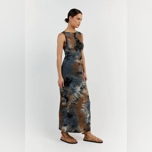 Dissh Millen Blue Tie Dye Midi Dress